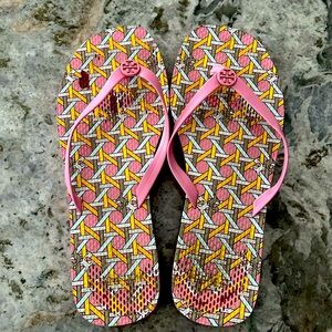 Tory Burch flip-flop sandals  , used , only little scratches sole